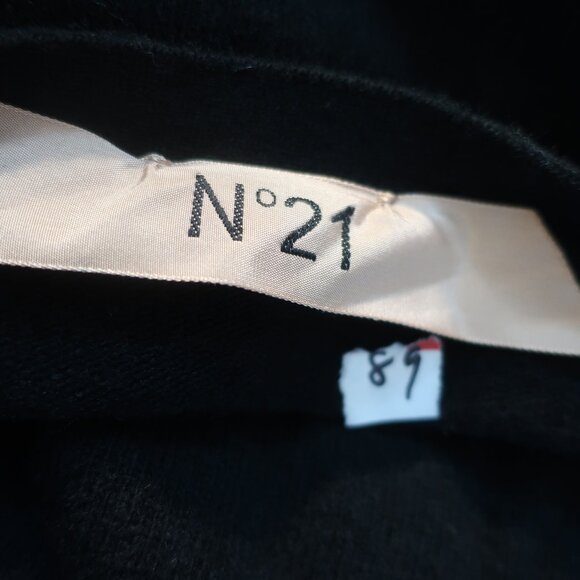 Womens Nº21 100% Wool Black Crystal Embellished Cardigan Sweater M - Picture 9 of 10